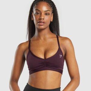 Gymshark Ruched Strappy Sports Bra - Depth Purple